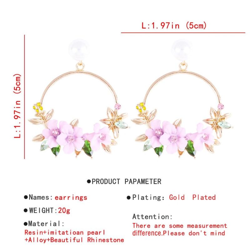 Korean Ear Jewelry Sweet Soft Ceramic Hawaiian Pearl Rose Gold Flower Macrame Floral Earrings for Women Aliexpress Hot Style