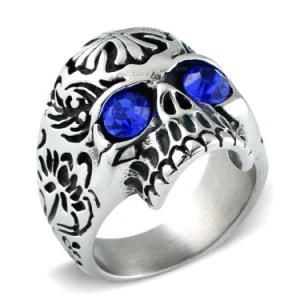 Men&prime;s Punk Gothic Rocker Biker Vintage Stainless Steel Skull Ring