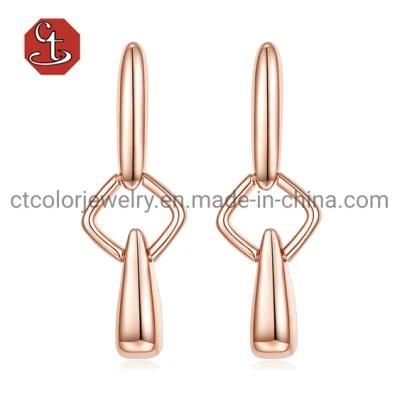 Fashion 925 Sterling Silver Jewelry Minimalist Rose Gold Plated Earring