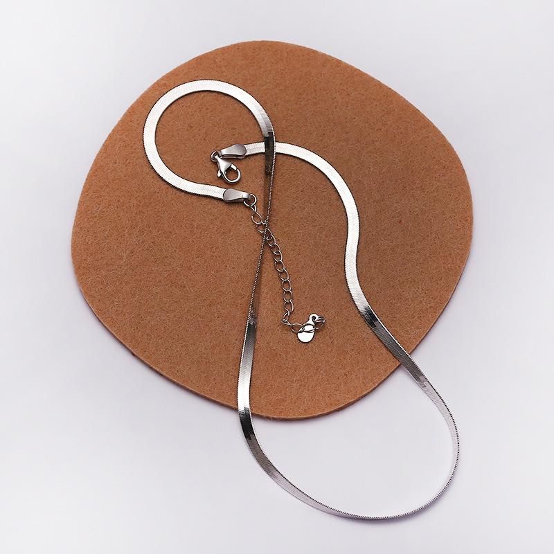 Fashion Sliver Necklace 4mm/40-45-50cm Blade Necklace Snake Bone Chain