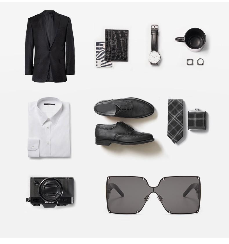 2020 No MOQ Oversize Metal Square Sunglasses