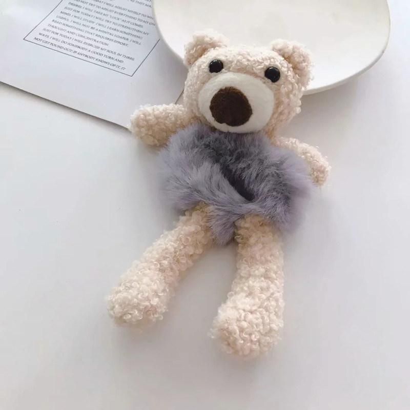 Cute Little Bear with Tie Hair, Plush Hair Ties