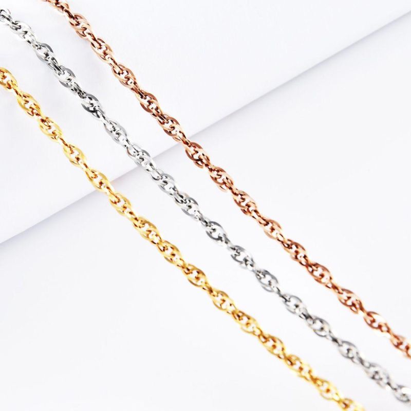 Fashion Accessories 18K Gold Plated Stainless Steel Necklace Bracelet Anklet Jewellery for Men and Women