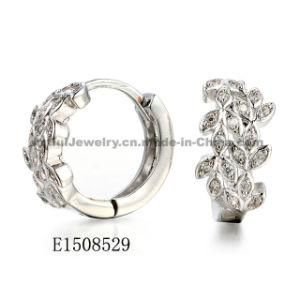 Fashion Jewelry/Silver Jewelry/Jewellery/Gift Clear CZ Huggie Earring for Women