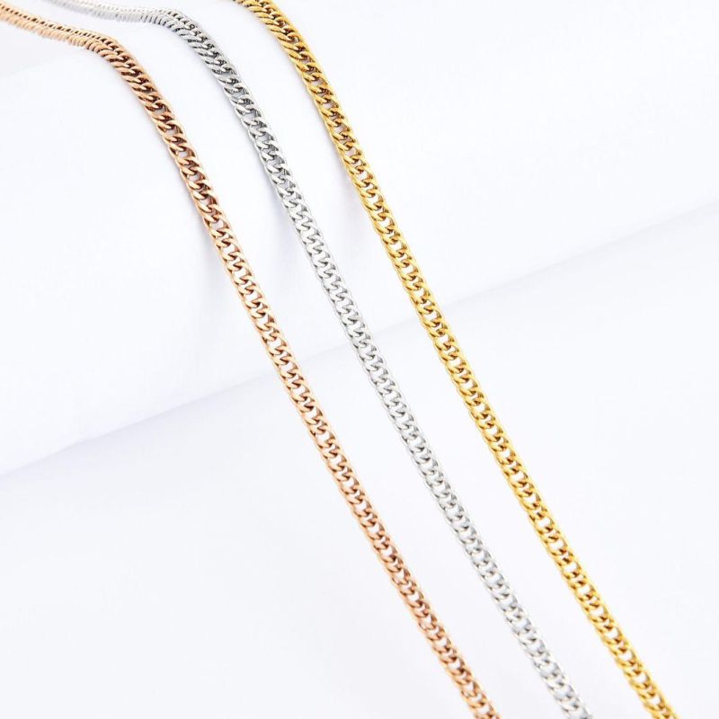 Hip Hop Jewelry Necklace Double Curb Link Chain Jewellery Polish Anklet for Men