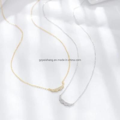 Solid 925 Sterling Silver Jewelry Real Gold Plated Zirconia Necklace