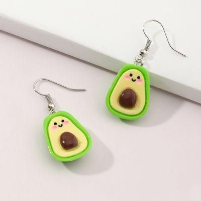 Wholesale Fashion Cute Cartoon Avocado Earrings Charms for Earrings Making for Girl