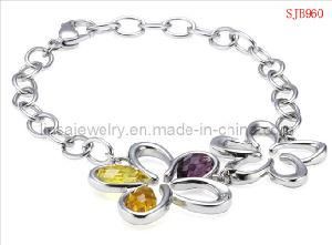 Fashion Women&prime;s 316L Stainless Steel Bracelet with Flower Design (SJB960)