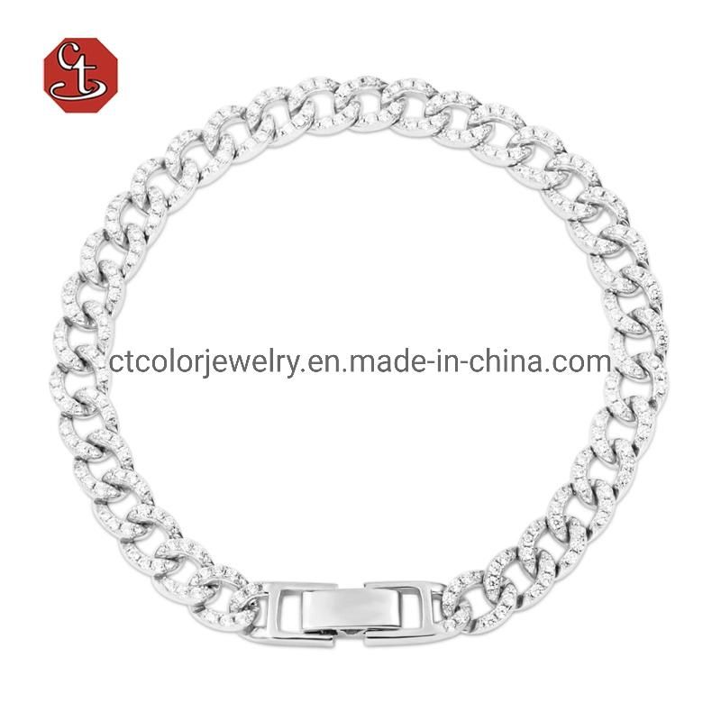 Hip Hop Women Men Twist Rope Miami Iced out 18K Gold Plated plain Cuban Link Chain Brass fashion jewelry Necklace