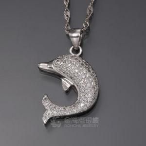 Fashion Solid 925 Sterling Silver Sealife Dolphin Pendant