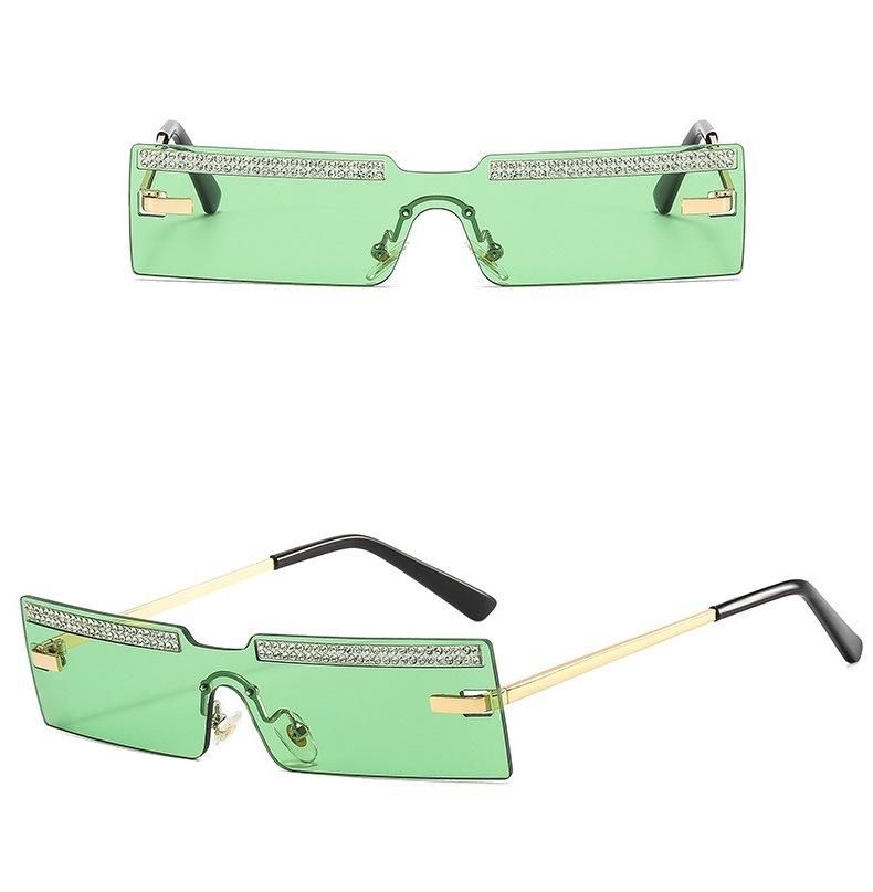 2022 Rimless Square One Piece Diamond Sunglasses