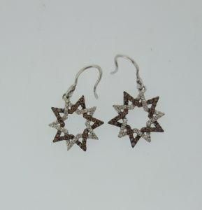 18k High End White&Brown Diamond Earring (BLE26)