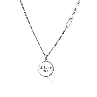 Hot Sale 925 Sterling Plain Silver Round Coin Pendant Necklace