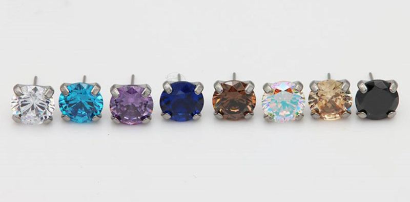 Fashion Jewelry Top Quality ASTM F136 Titanium G23 Titanium Piercing Jewelry Push in Without Thread Lip Studs Tpn022