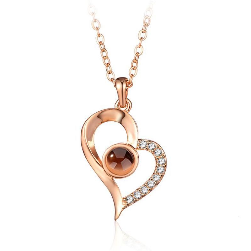 Girlfriend Wedding Gift Projection Romantic Love Pendant Necklace Fashion Accessories