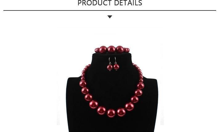 2020 Most Popular Fashion Red Bead Necklace Jewelry Set