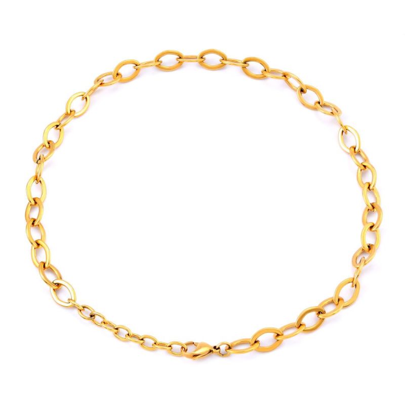 Wholesale Chunky Jewelry 51cm Long Necklace 18K Gold Plated Necklace for Unisex
