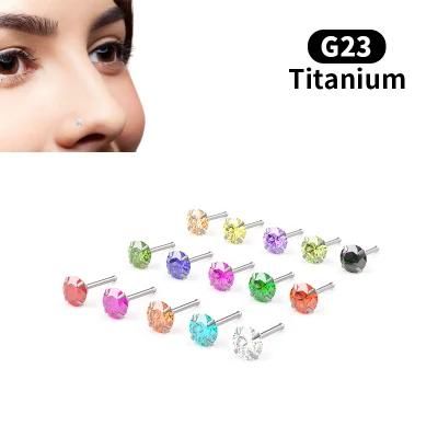 20g Titanium Nose Rings Studs Piercing Body Jewelry