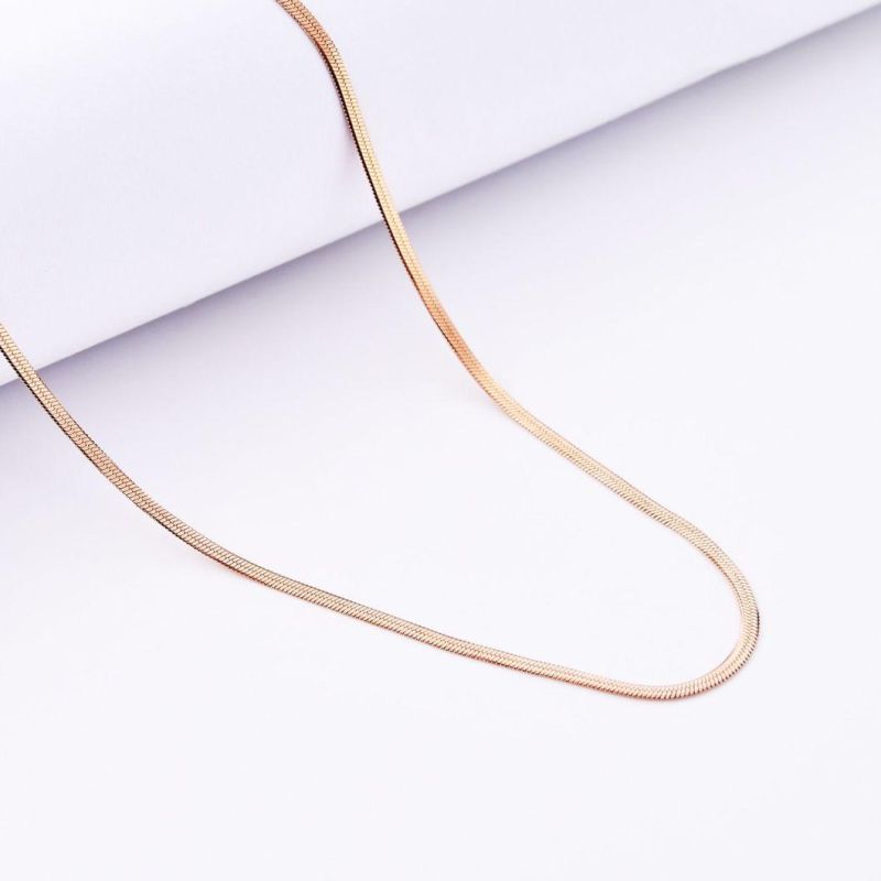 Fashion Stainless Steel Street Wear Layering Necklaces Bracelets Gold Plated Herringbone Chain Jewellery