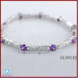 Fashion Crystal Copper Plated Silver Jewelry Zircon Bracelets for Christmas Gifts