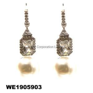 Earring Fashion Jewelry Pearl Earrings in Rhodium Plated