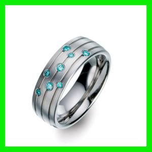 Titanium Wedding Band Ring with Stones (TIR501)