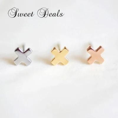 Stainless Steel Cross Stud Earrings Simple Earrings