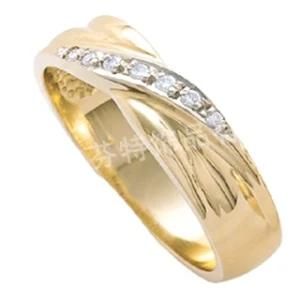 Gold Plated Stainless Steel Crystal Ring (RZ8411)