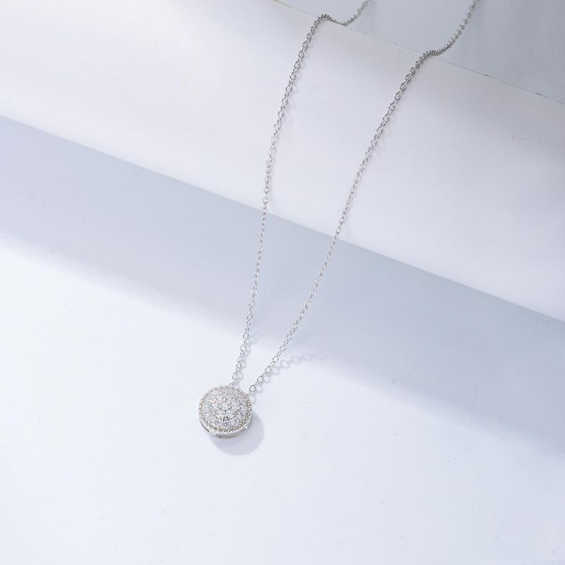 Simple Design Silver 925 Jewllery Gold Plated Zirconia Pendant Necklace