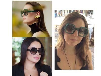 Hexagon Shape Acetate Sunglasses UV400 Cr39 Lens Fashion Premium Shades Custom Logo Sunglasses