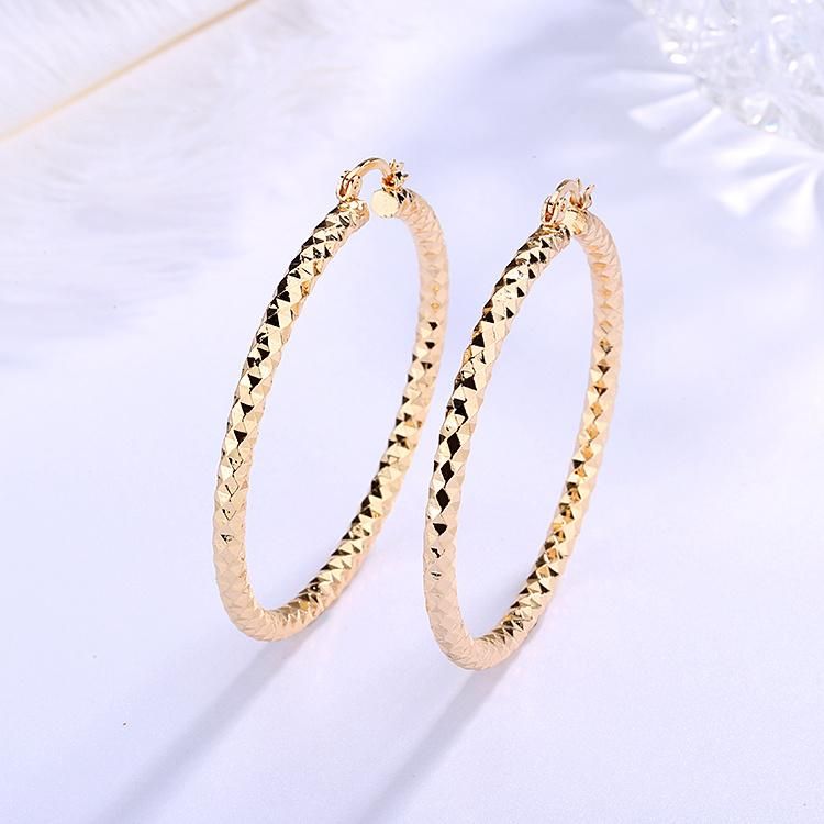 Fashion Women Jewelry Mexico Brinco 18K Gold Plated Color Big Hoop Earrings