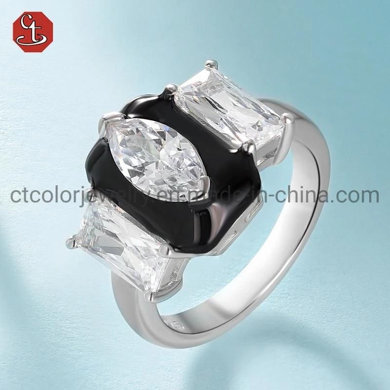 High Quality Wholesale Jewelry Fashion Jewellery 925 Sterling Silver Elegant Enamel Ring