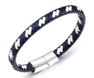 Classic Multicolor Leather Bracelet Magnetic Clasp Braided Bangles&Bracelets for Men