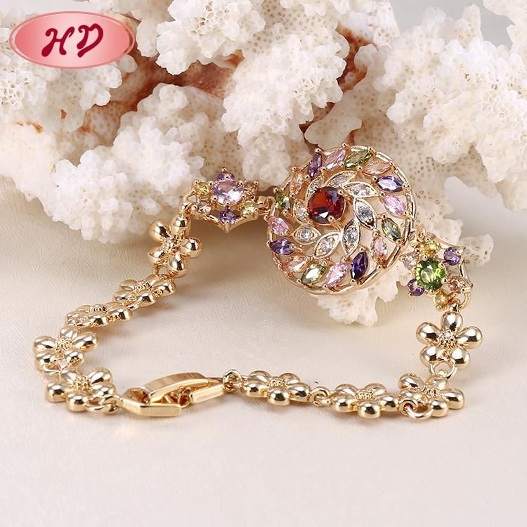 New Arrival Colorful 18K Gold Plated Imitation Jewelry Bracelet