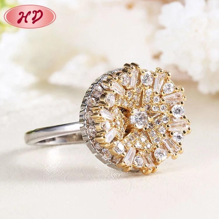 Wedding Women Brass Rings Zircon Bridal Engagement Finger Ring for Women Jewelry
