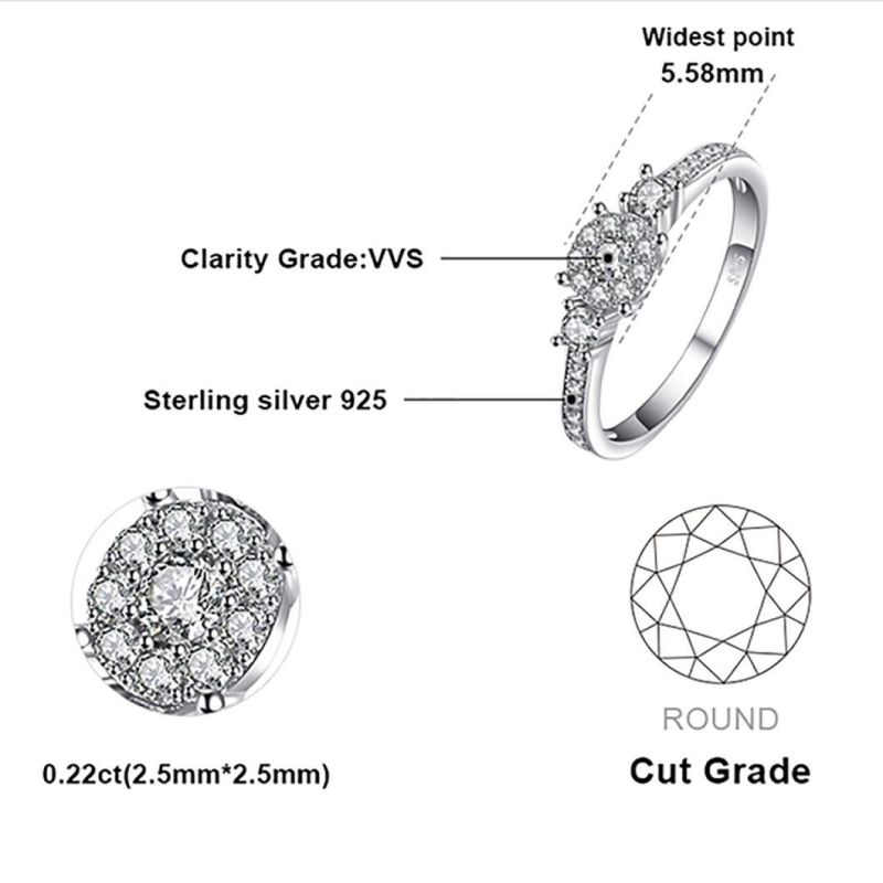 Manufacturer Direct Sale Jewelry 925 Sterling Silver Rings CZ Wedding Rings Women