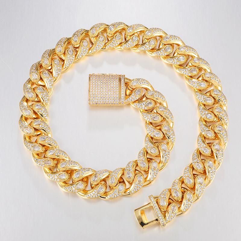 20mm Thick Peacock Eye Cuban Link Chain Necklace