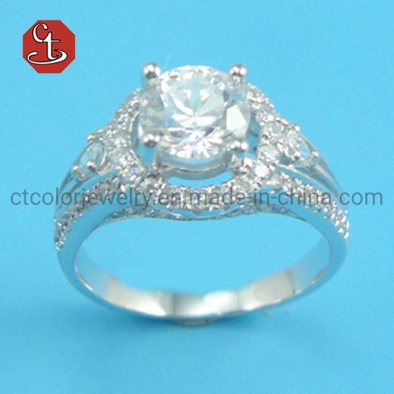 925 Sterling Silver Wedding Engagement Jewelry CZ Rings For Women Silver Ring Wholesale