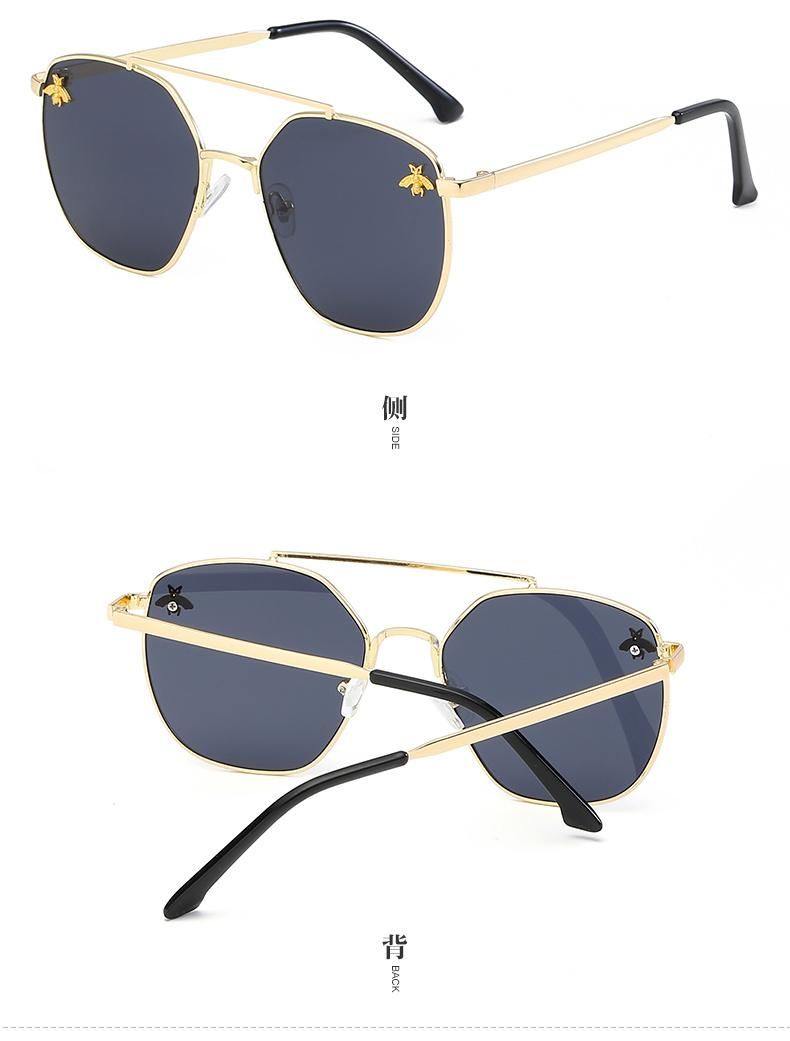 China Hight Quality Designer Luxury Oversized Women Fashion Newest Sun Glasses Half Frame Square Metal Sunglasses