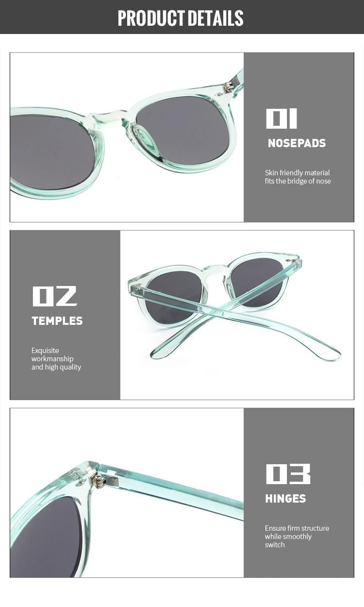 2022 Newest Design Candy Colors Sunglasses Transparency Frame with Nails Inserted Custom Hue Unisex Fashion Overs Sun Glasses