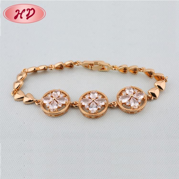 18K Gold Plated Fashion Charm Bangle New Design Chain Bracelet