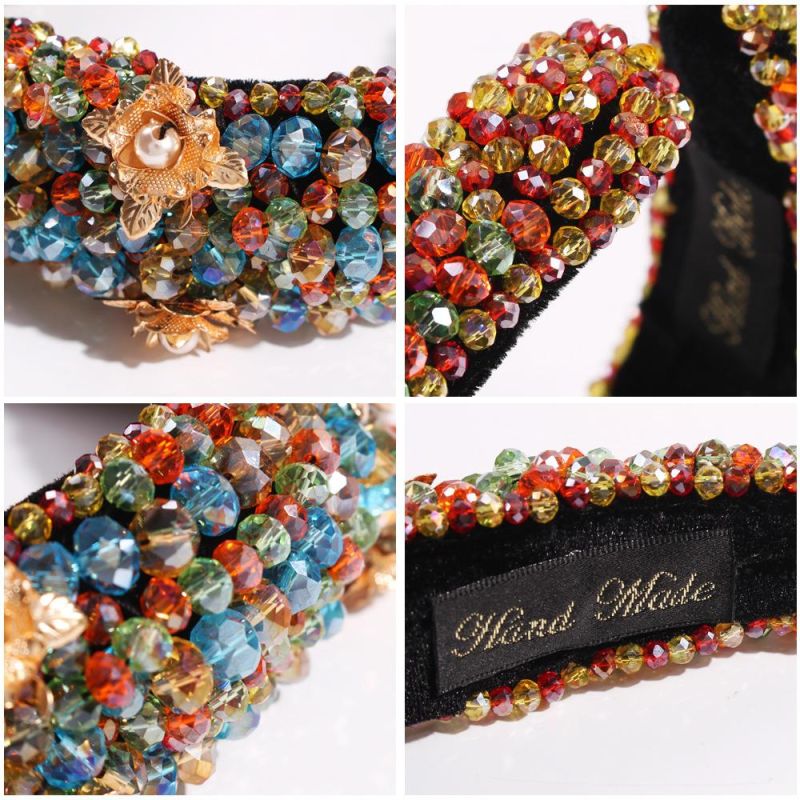 2022 Handmade Colorful Baroque Full Za Pearl Crystal Headband for Women Luxury Shiny Padded Diamond Hairband Hair Accessories
