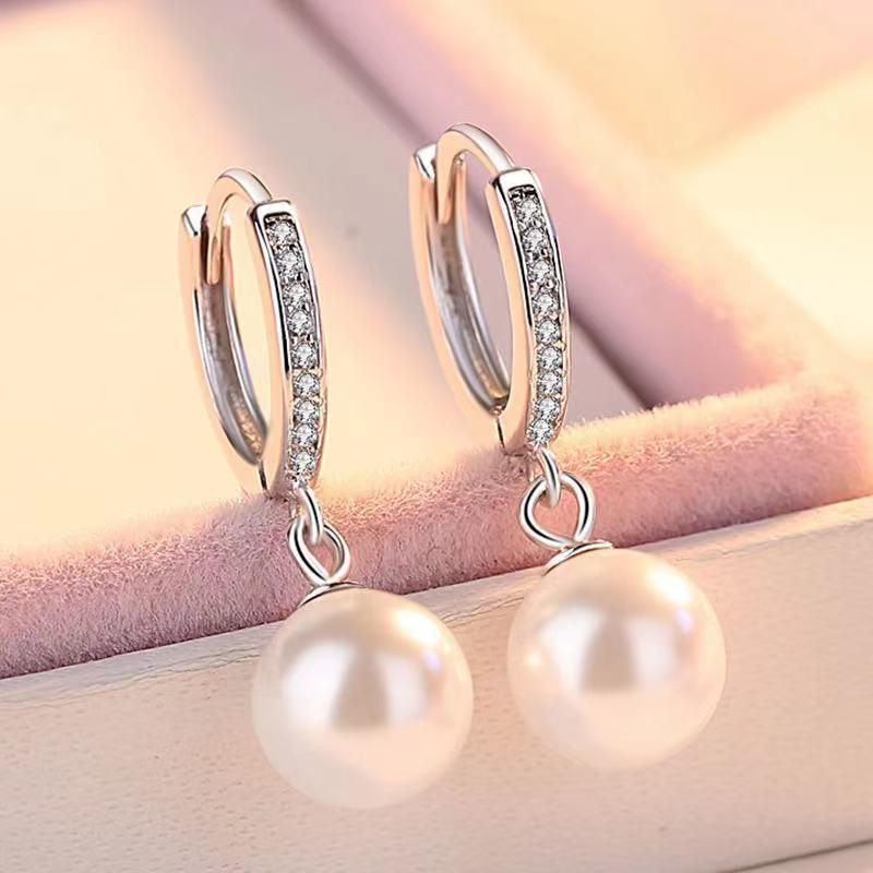 Pearl Earrings Genuine Natural Freshwater Pearl 925 Sterling Silver Earrings Pearl Jewelry