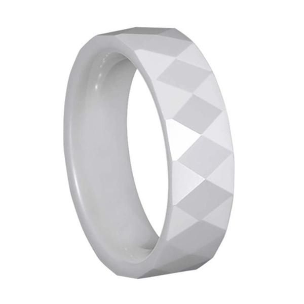 Rhombic Ceramic Ring Diamond Shaped Ring