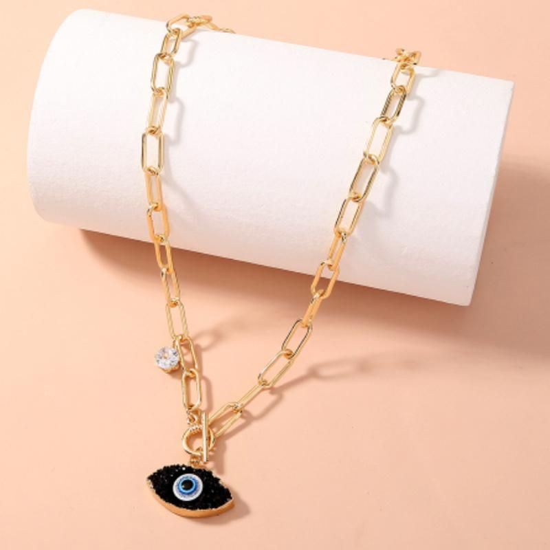 Diamond Necklace 18K Plating Chain for Women Evil Eye Pendant Customized Necklace Jewelry