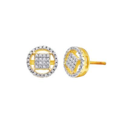Hiphop Personality Cool S925 Silver Zircon Hiphop Round Stud Earring