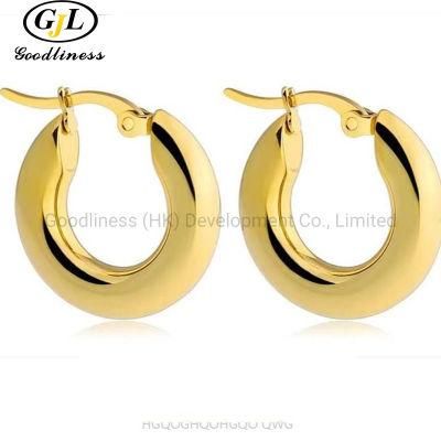 Gold Colored Lightweight Chunky Open Hoops Gold Hoop Earrings Jewelry