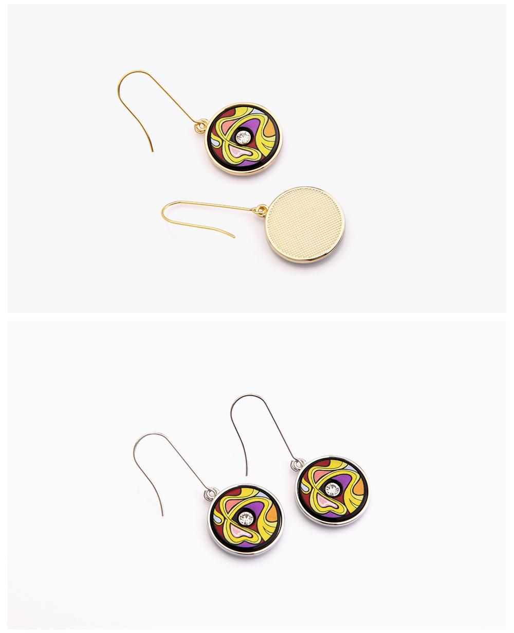Enamel Earrings Fine Jewellery with Delicate Back Side