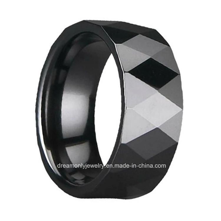Fine Beveled Ceramic Ring Faceted Ring