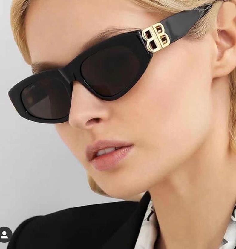 Bright Black Sunglasses Personality Glasses Fashion Cat Eye Sunglasses
